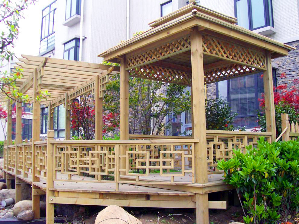 威海四角木凉亭